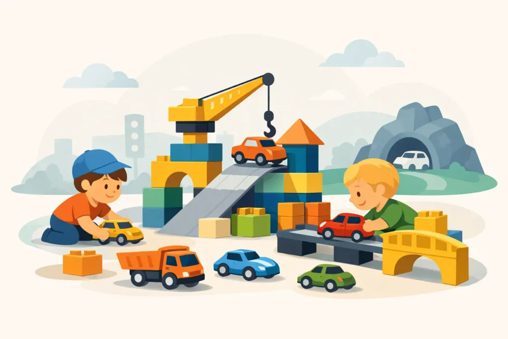 Juegos de construcción con coches para peques