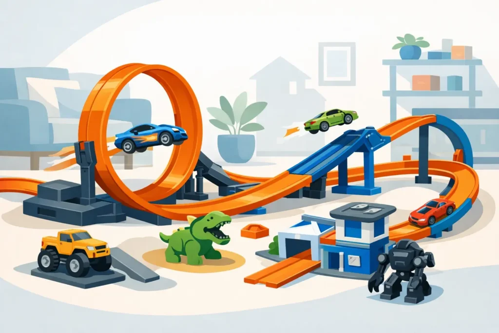 Juguetes compatibles con Hot Wheels en casa