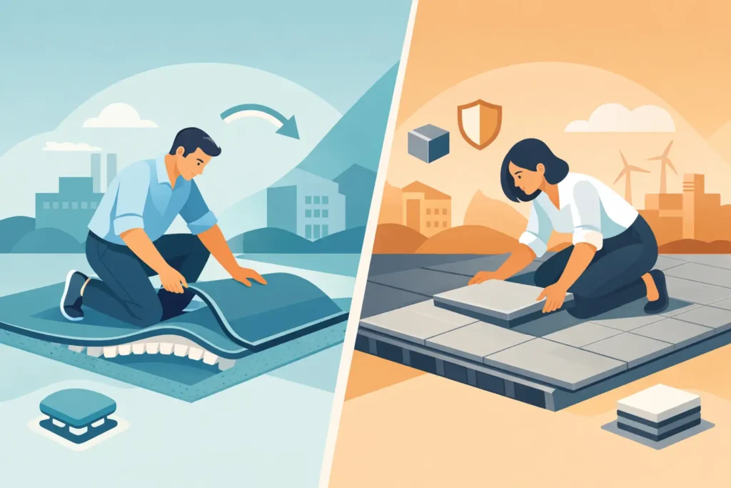 Pista flexible vs pista rígida: cuál conviene